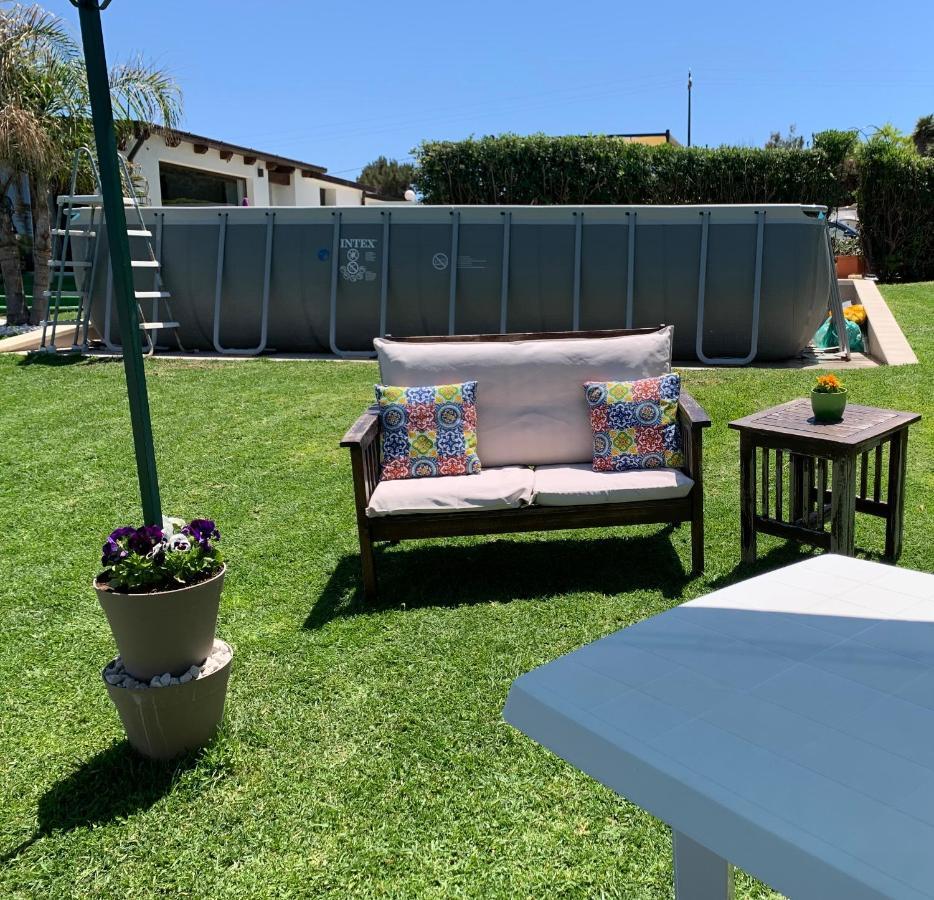 Casa Con Piscina E Vista Mare Dal Giardino Apartment Fanusa Exterior foto